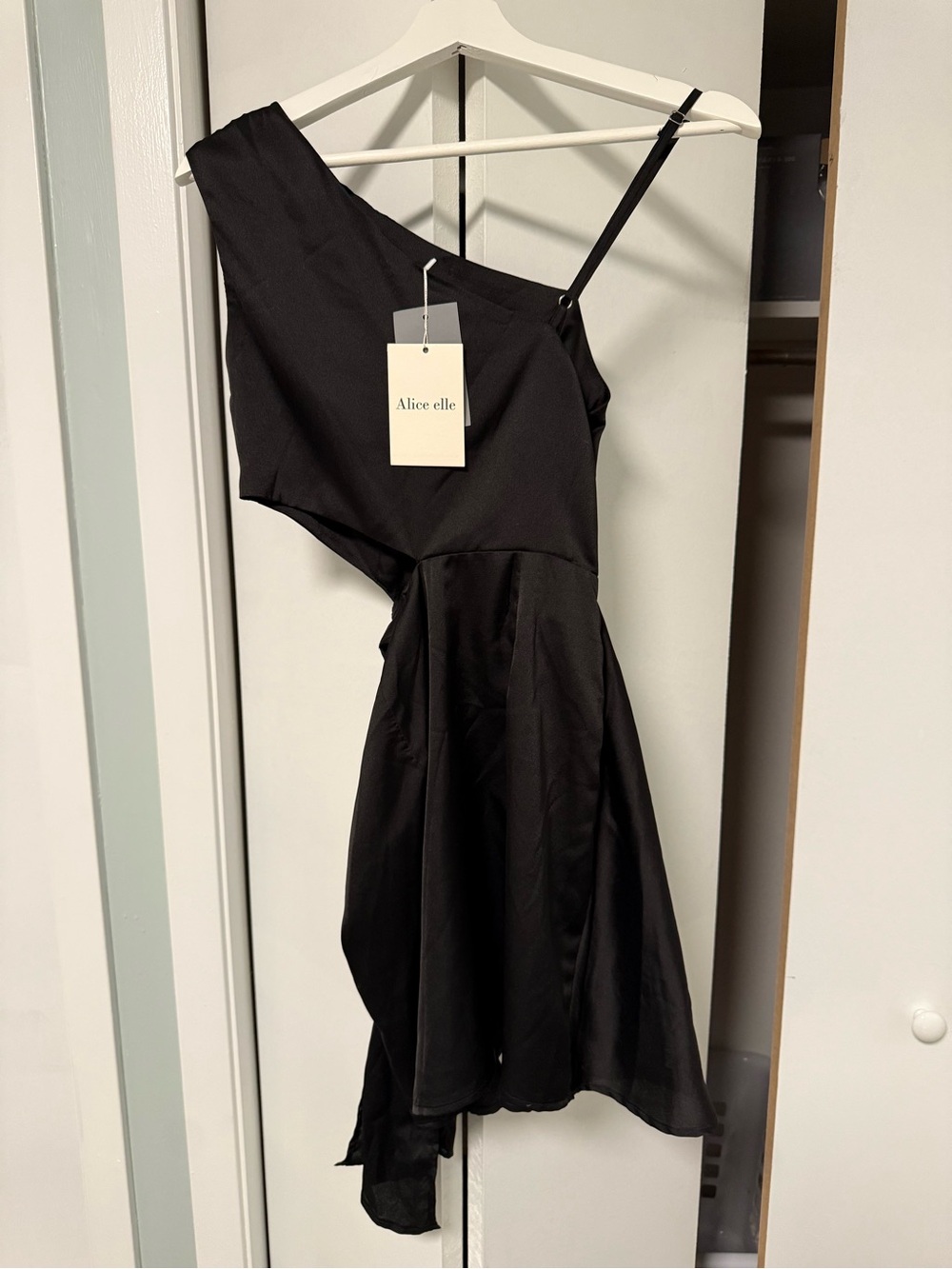 Alice Elle One-Shoulder Black Dress
